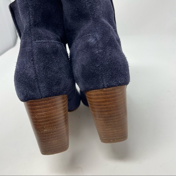 Crown Vintage Blue Suede Tashaa Ankle Boot Block Heel 9.5 - Picture 6 of 9